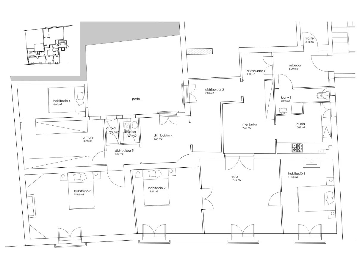 Reforma habitatge Princesa, estudi Prat & Simó