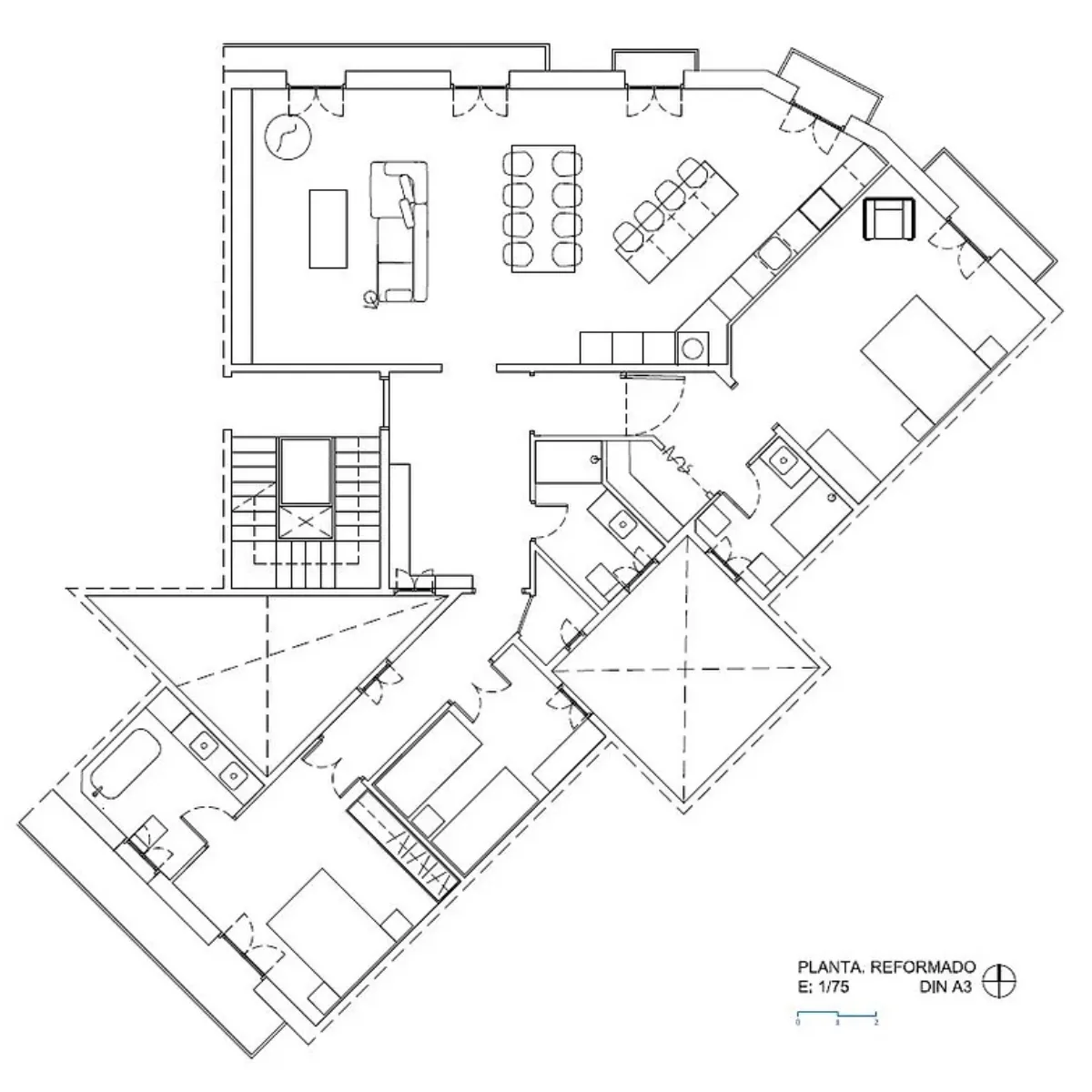 Reforma habitatge Roger de Llúria plànols Reforma habitatge Roger de Llúria, estudi Prat & Simó